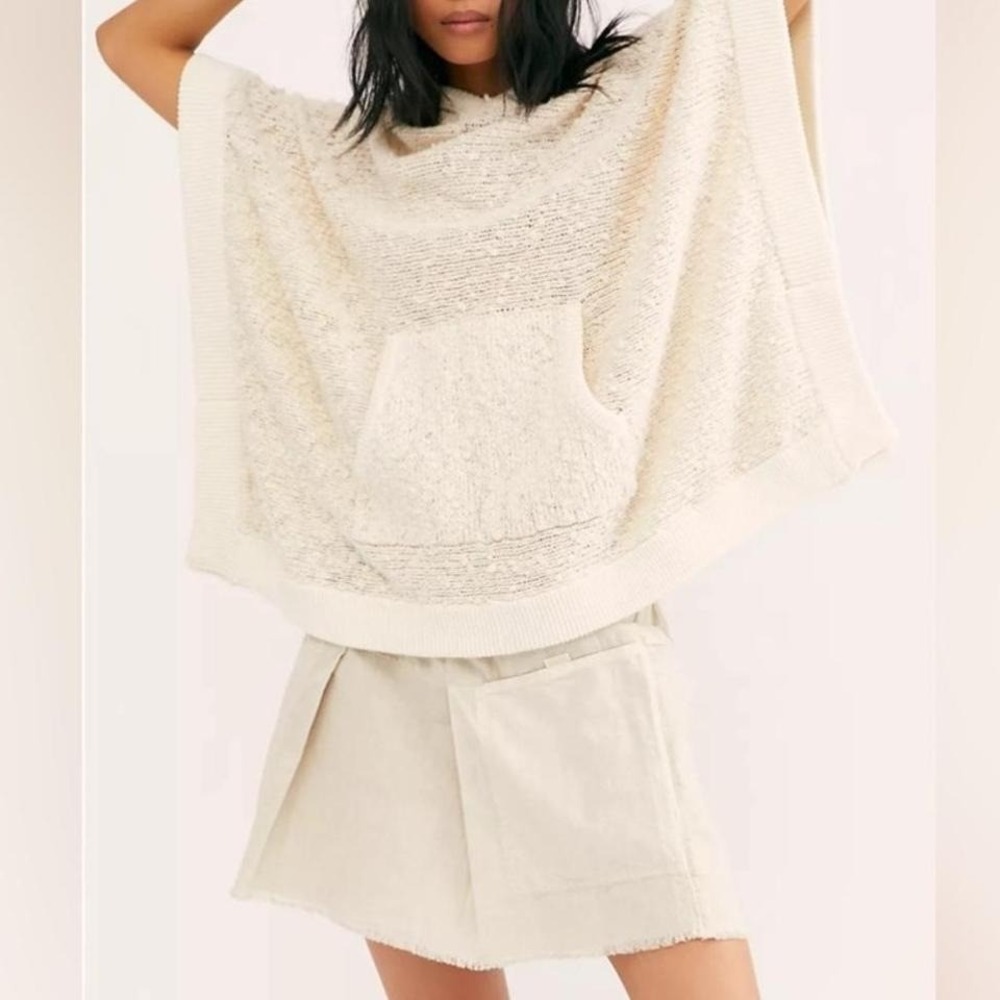 Free People Mariposa 100% Cotton Tan‎ Mini Skirt Size Small Boho Preppy